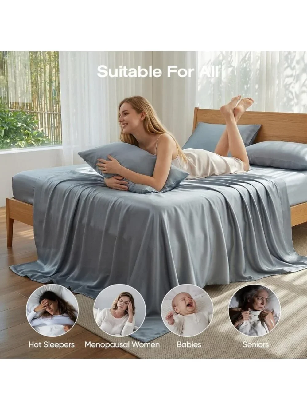 Luxury Cooling Bamboo Viscose King Sheets Set | Silky Soft, Deep Pocket